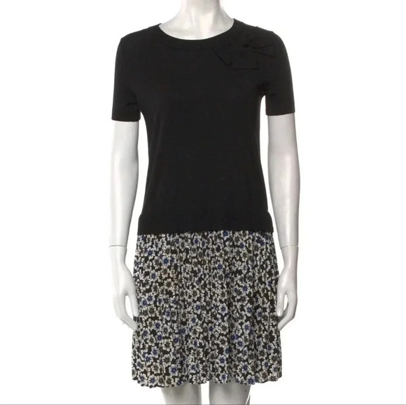 Kate Spade New York Hollyhock Pleated Floral Casual Skirt Dress in Black Size S. - Picture 2 of 16